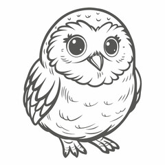 Cute Cartoon Burrowing Owl Illustration