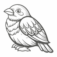 Bobolink Bird Line Art Illustration Vector