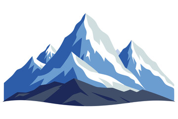 himalayan mountains vector art illustration 