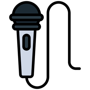 microphone with black cable, simple design clip art preview