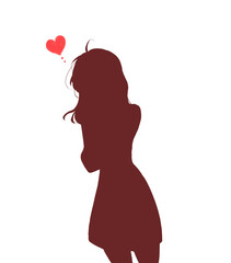 恋する女性　シルエット