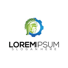 modern combination motorcycle gear logo gradation