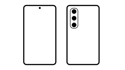 a frameless middle price android phone mockup template back and front of the phone