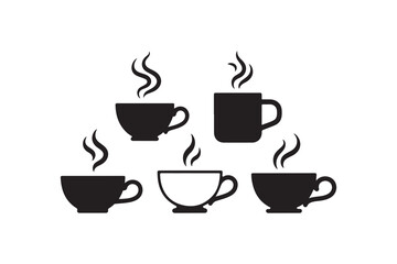 Obraz premium Collection of Various Hot Beverage Cups with Steam
