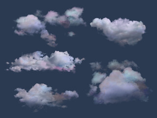 soft purple pastel and colorful fantasy night clouds pack