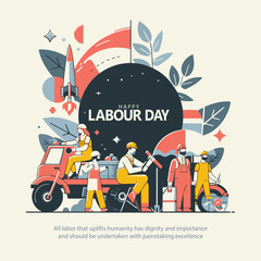 Fototapeta premium Adobe Illustrator happy labour day greetings design new