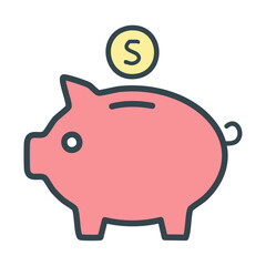 Piggy bank with coin slot 