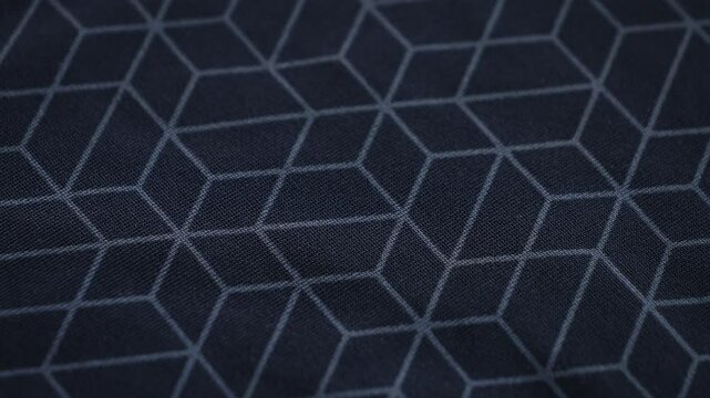 Geometric pattern of cotton textile close up. Texture. High quality 4k footage