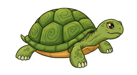 Fototapeta premium Cute Cartoon Turtle Character in Vibrant Green with Expressive Eyes