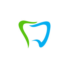 Abstract Green And Blue Tooth Icon