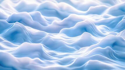Abstract blue background with dynamic white wave lines and smooth gradients