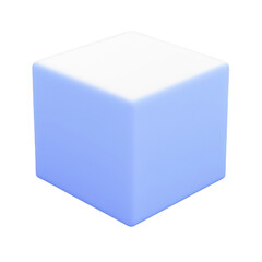 Fototapeta premium glowing blue cube with soft gradient effect creates futuristic and minimalist design. smooth surface and subtle lighting give it modern and abstract appearance