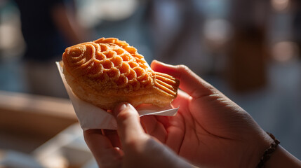 Taiyaki japanese fish shaped cake dessert food sweet snack street food asian cuisine delicious pastry 100