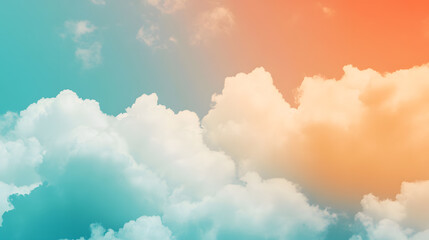 Colorful Sky with Fluffy Clouds