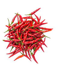 Fototapeta premium vibrant pile of fresh red chili peppers with green stems, showcasing their glossy texture and spicy appeal. Perfect for adding heat to culinary dishes