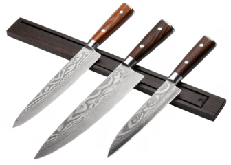 Magnetic Knife Strip isolated on a transparent background.