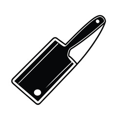 Minimalist Vector Illustration Of A Cleaver Knife Isolated On A White Background