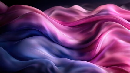Obraz premium Abstract Pink and Blue Silk Waves: A Dreamy Digital Art Piece