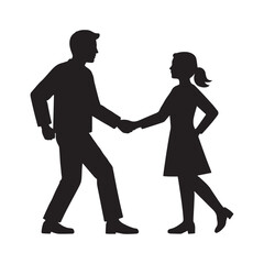 Flat design couple arguing silhouette white background.