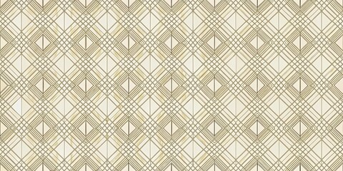 Fototapeta premium Abstract Geometric Beige and Brown Intersecting Line Pattern Design for Fabric, Wallpaper, or Wrapping Paper