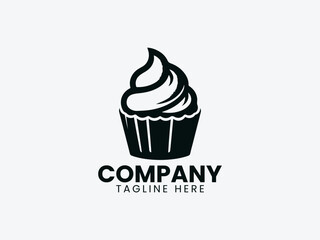 Cupcake Cake Dough Vector Logo Design