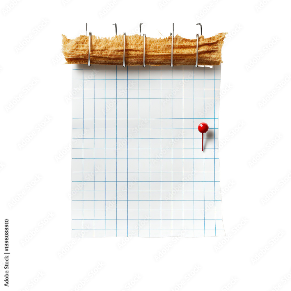 Poster single piece of paper with a colorful pin secured on it showcasing a simple yet effective way to att