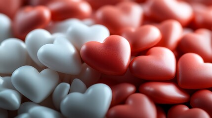 Red  White Heart Candy Pile  Valentines Day.