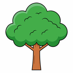vector tree with green leaves