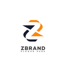 Modern Z Letter Logo Design Abstract, Geometric, Orange, Black
