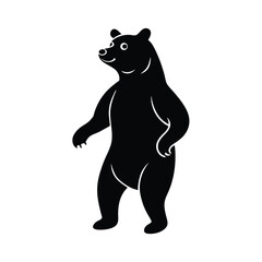 bear standing on two legs vector art silhouette