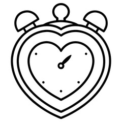 Outline Art Heart-Shaped Alarm Clock