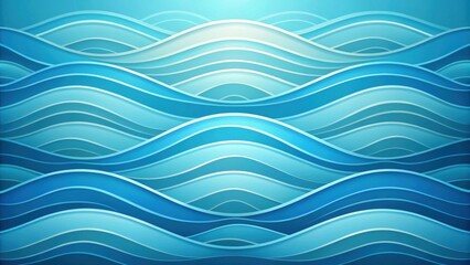 Obraz premium Stylized blue waves with smooth curves create a calming, abstract oceanic pattern.