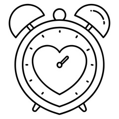 Outline Art Heart-Shaped Alarm Clock