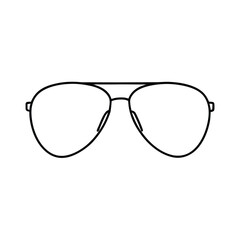Fototapeta premium Aviator Sunglasses Icon Minimalist Line Art Style Eye Protection Accessories Design