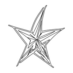 Obraz premium Abstract Star Outline Design Featuring Hand-Drawn Elements and Geometric Patterns