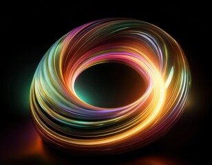 Obraz premium Abstract Glowing 3D Torus Ring