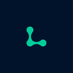 Abstract Teal Green Geometric Logo Symbol