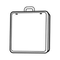Outline Illustration Of A Suitcase Minimalist Black And White Line Art Design