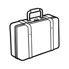 Vintage Suitcase Outline Illustration For Travel And Business Concepts