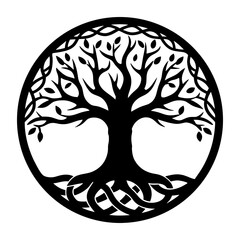 Celtic Tree of Life Symbol Knotwork Design Illustration Graphic