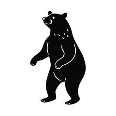 bear standing on two legs vector art silhouette