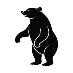 bear standing on two legs vector art silhouette