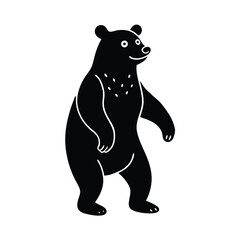 bear standing on two legs vector art silhouette