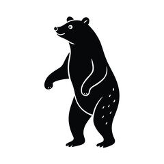 bear standing on two legs vector art silhouette