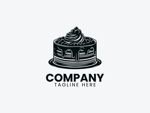 Chocolate Cake Vector Logo Design