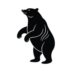 bear standing on two legs vector art silhouette