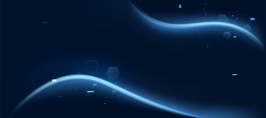 Fototapeta premium Modern abstract technology background, blue lines motion tech banner, corporate business concept, hi-tech abstract background, vector illustration for business or presentation