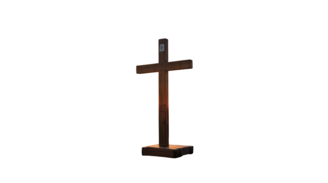 Christian Cross isolated on transparent background, Generative ai.
