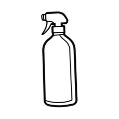 Simple Outline Drawing Of A Spray Bottle For Cleaning And Sanitizing Solutions