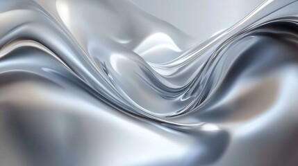 Abstract image with smooth, flowing curves in silver and shades of purple